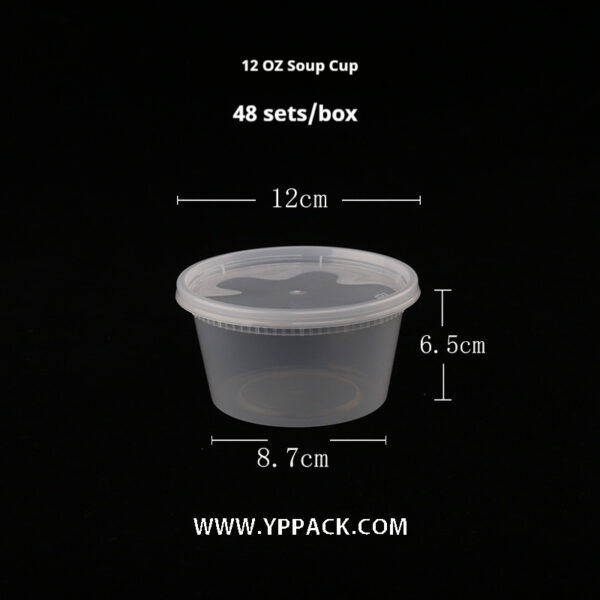 PP Disposable Soup Bowl with Lock Lid – Ideal for Takeaway Ice Jelly, Taro Ball, and Porridge